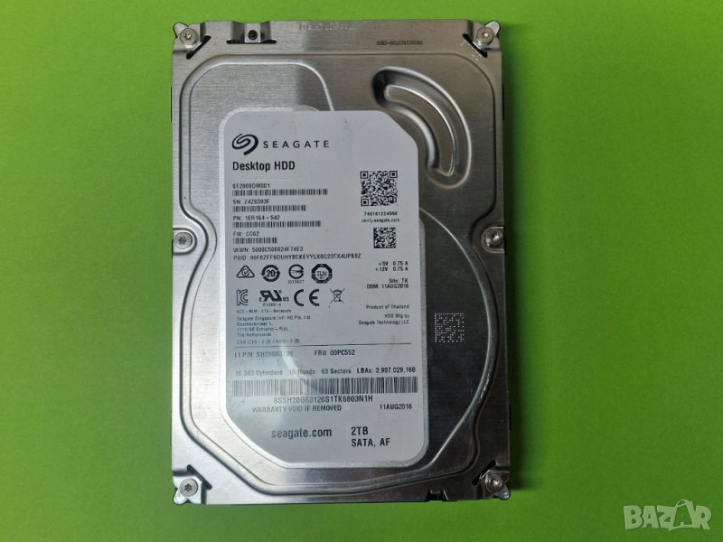 2TB 200GB хард диск за видеонаблюдение DVR или PC тествани Seagate ST2000DM001, снимка 1