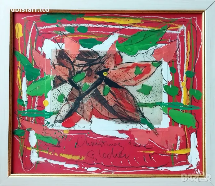 Картина "Christmas tree", худ. Георги Лечев (1949-2025), снимка 1