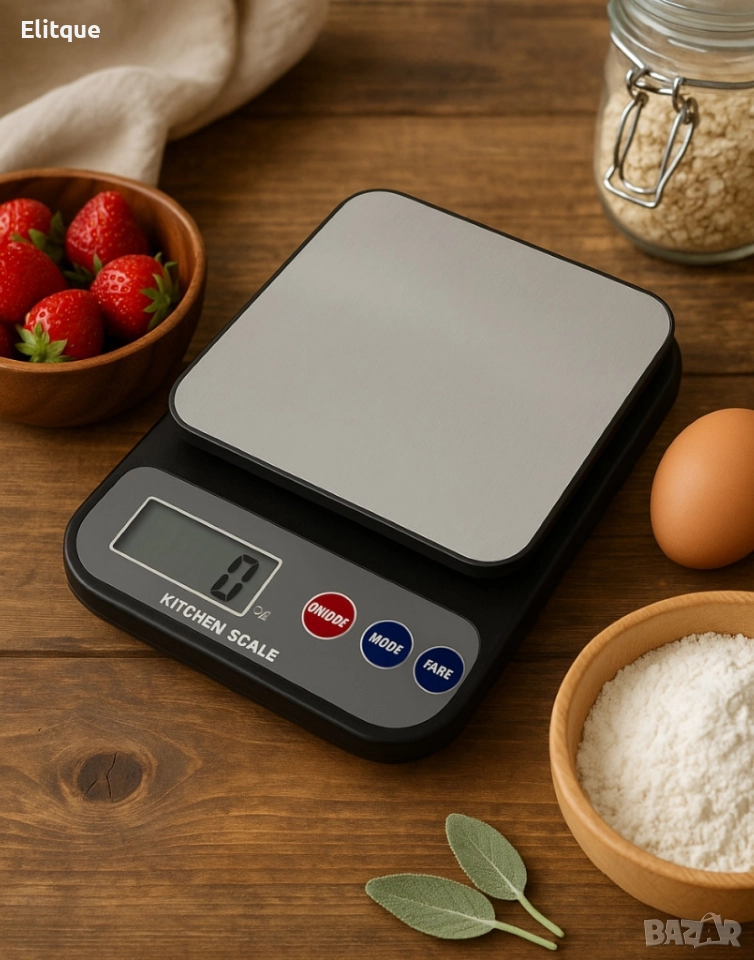 Кухненска везна Rosberg, 5 кг., 2хААА батерии , LED екран, снимка 1