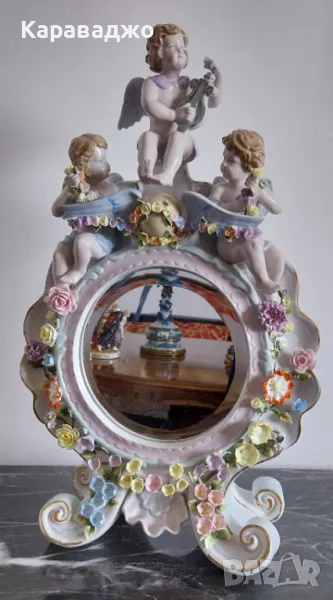 Порцеланово Огледало Sitzendorf XIXвек, снимка 1