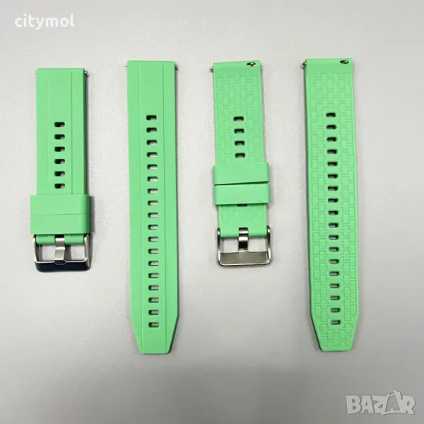 Силиконова каишка часовник, 22 мм, за Huawei, Amazfit, Samsung и др. - зелена, снимка 1