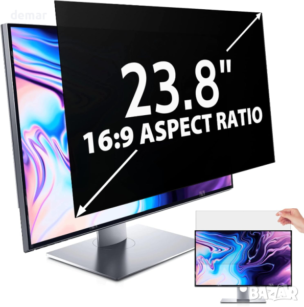 IPROKKO 23,8-инчов екранен филтър за поверителност за монитор 16:9 , снимка 1