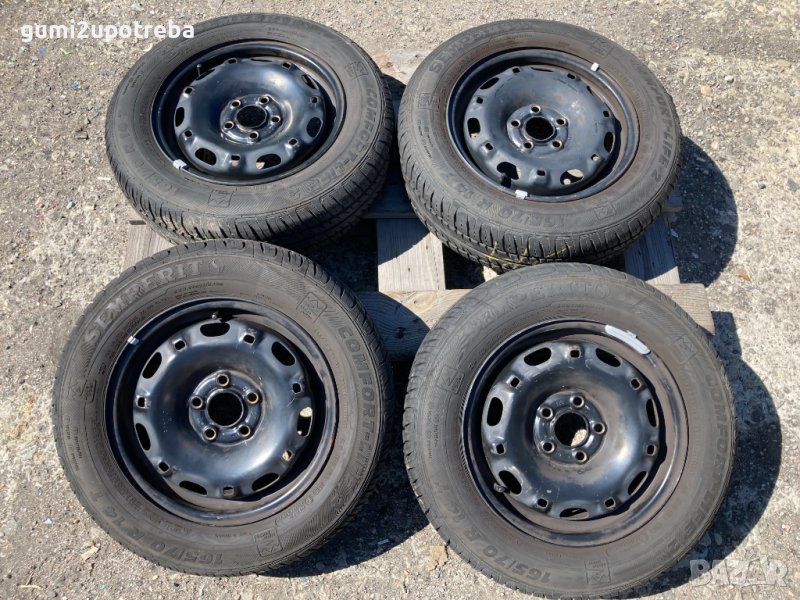 14 цола джанти 5х100 Skoda Fabia 5J et35 гуми 165/70/14 Симпетит 6,8мм, снимка 1