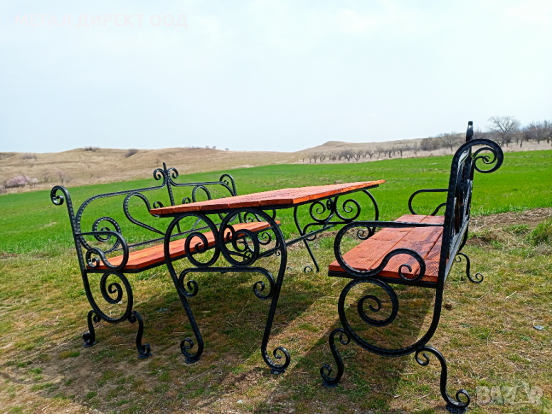 Градински пейки, маси и столове от ковано желязо. Ръчна изработка. Различни размери, снимка 1