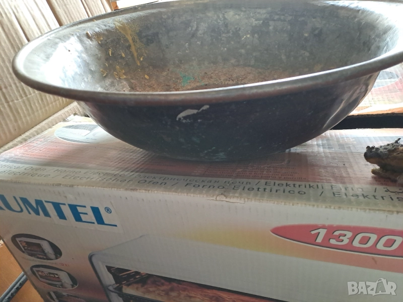 Антикварен голям меден леген калайдисан, снимка 1