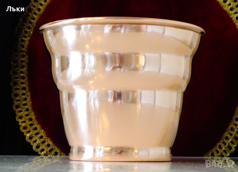 Меден съд за лед,ледарка,1 л.,чиста червена мед. , снимка 1