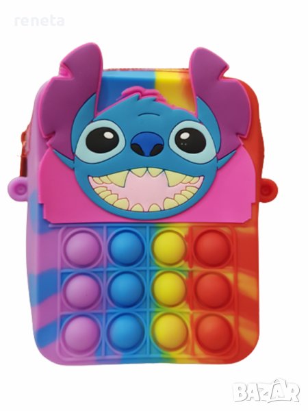 Чантичка Stitch, През рамо, Силиконова, Многоцветна, 12х9 см, снимка 1