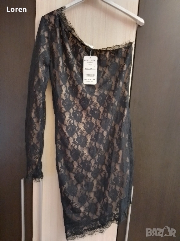 *Last Point life*Нова рокля подплатена с дантела без един ръкав, снимка 1