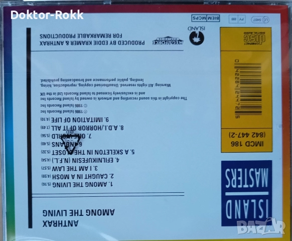 Anthrax & Slayer - оригинални дискове , снимка 4 - CD дискове - 52743757