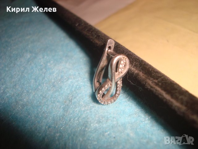 СРЕБЪРНА СКЪПОЦЕННА АРТ ОБЕЦА СРЕБРО 925 с МИНИАТЮРНИ ФАСЕТИРАНИ ЦИРКОНИ 25725, снимка 6 - Обеци - 35820683
