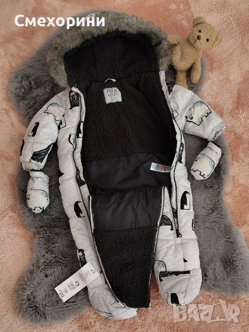 Нов бебешки ескимос 6-9 месеца и ръст 74см космонавт за момче
