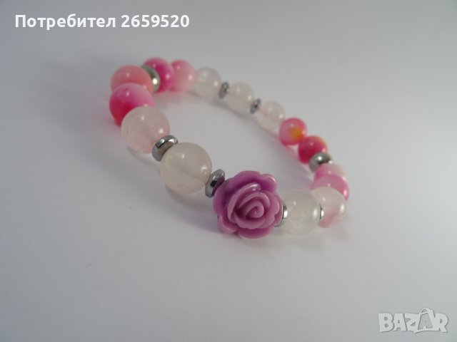 Дамска гривна от естествени камъни, снимка 2 - Гривни - 39576415