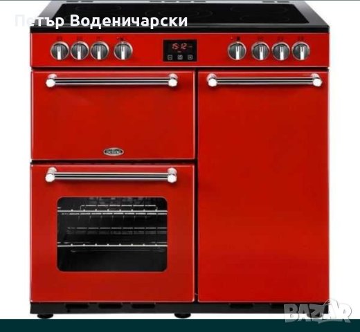 Свободностояща електрическа готварска печка BELLING Kensington 90 cm Цвят Червено и хром Електрическ, снимка 1