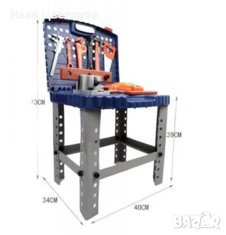 Детска маса за инструменти с играчка електрическа бормашина, снимка 2 - Други - 47987743