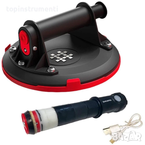 Вакуум вендуза SHIJING P612 с акумулаторна помпа P617, 203 мм, до 110 кг