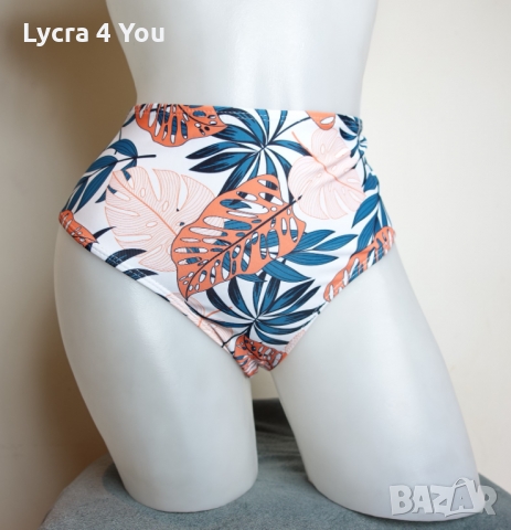 М размер бански долница с палмови листа с висока талия, снимка 5 - Бански костюми - 36107084
