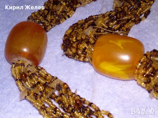 БЕРБЕРСКА ЕТНОГРАФСКА МЪНИСТЕНА ПОСРЕБРЕНА ОГЪРЛИЦА с КЕХЛИБАР МАЙСТОРСКА РЪЧНА ИЗРАБОТКА 34631, снимка 3 - Антикварни и старинни предмети - 39202195