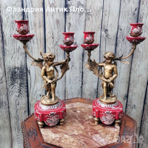 Чифт свещници - Ангели Red, снимка 2 - Декорация за дома - 41263533