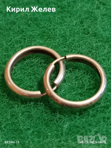 Нежни сребърни обеци тип халка много красиви елегантни 52401