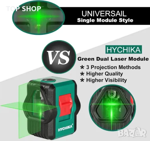 Лазерен нивелир HYCHIKA- зелен лазер, снимка 2 - Гедорета - 48500078
