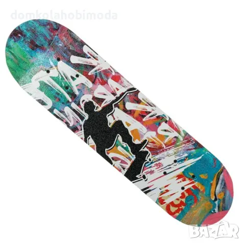 Скейтборд с графити, 71x20см, До 70 килограма, снимка 4 - Скейтборд, ховърборд, уейвборд - 47914947