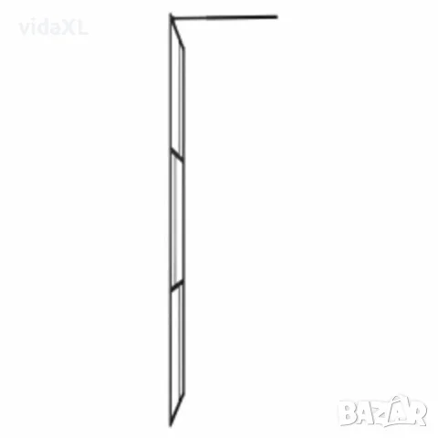 vidaXL Преграден параван за баня, закалено стъкло, черен, 90x195 см, снимка 5 - Душове - 56146162