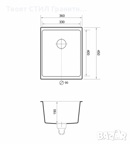 Невероятна мивка са 299лв  Черна Гранитна Вграждане под Плот Лондон 40 , снимка 8 - Други - 36316785