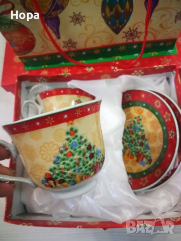 Коледен сервиз за кафе в Коледна кутия , снимка 3 - Сервизи - 38688164