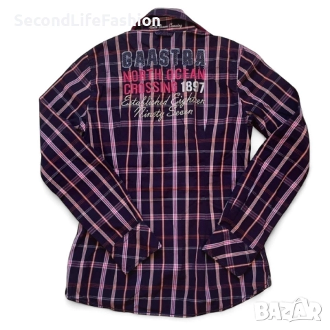 Дамска карирана риза GAASTRA North Ocean Crossing, размер S лилава с копчета, снимка 8 - Ризи - 52516570