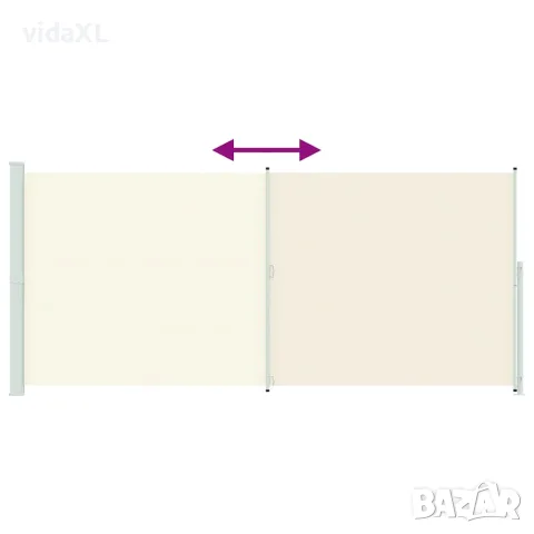 vidaXL Прибираща се дворна странична тента, 220x514 см, кремава, снимка 7 - Огради и мрежи - 56146624