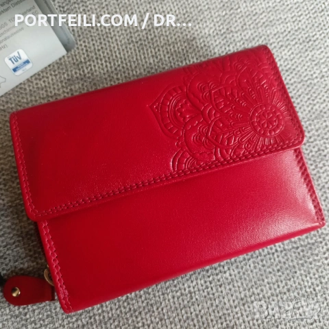  Портмоне Friedrich, Eстествена козя кожа, RFID защита, Щампа Мандала 