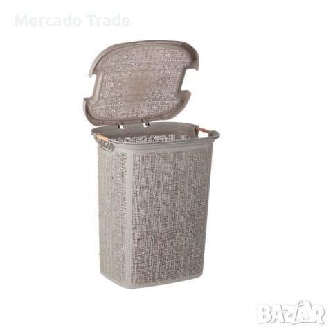 Декоративен кош Mercado Trade, За пране, Пластмаса, Капучино, снимка 3 - Органайзери - 41872650