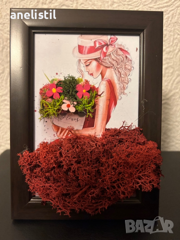 Рамка със скандинавски мъх , снимка 4 - Декорация за дома - 44759159