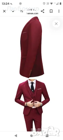 Червен костюм с назъбени ревери от 3 части

xxl, снимка 9 - Костюми - 48344332