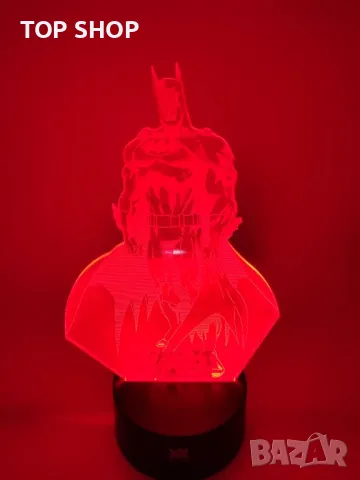 Batman Батман Екшън фигурки 3D настолна лампа 7 променящи цвета нощна лампа, снимка 7 - Настолни лампи - 48842506