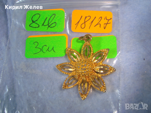КРАСИВО ПОЗЛАТЕНО ЦВЕТЕ - ФЛОРАЛНА АРТ ВИСУЛКА ПЕНДАНТ МЕДАЛЬОН 18127, снимка 5 - Колиета, медальони, синджири - 36224594