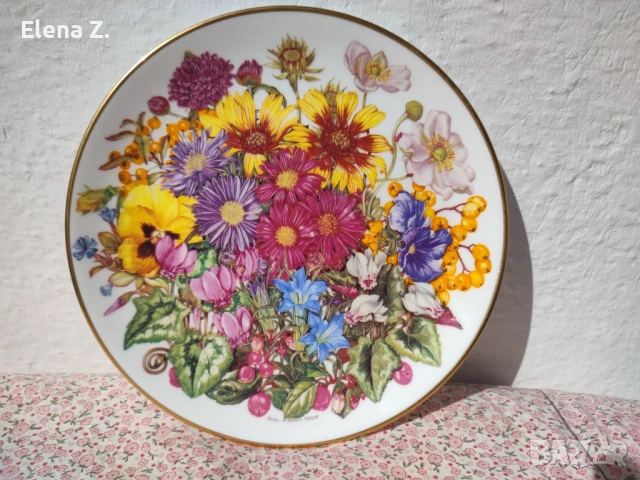 2 красиви декоративни чинии от фин костен порцелан , снимка 4 - Декорация за дома - 53575545