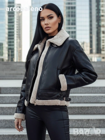 Дамско кожено яке SHEREB, 2цвята , снимка 2 - Якета - 47710028