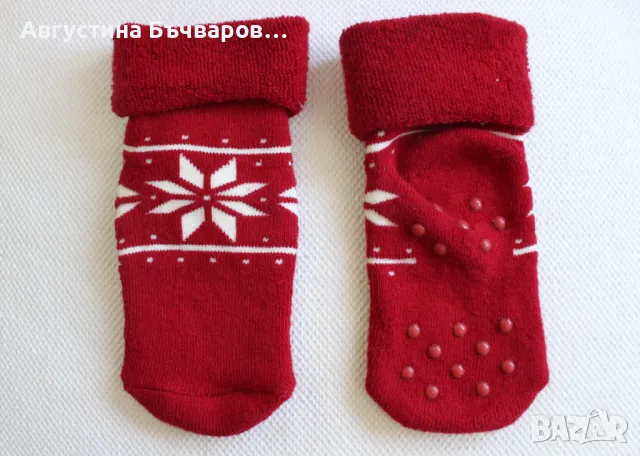 Комплект коледна пижамка с чорапки , снимка 10 - Бебешки пижами - 50114237
