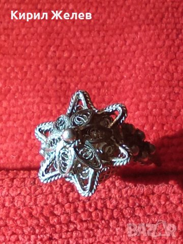 СТАРИНЕН СРЕБЪРЕН ПРЪСТЕН ФИЛИГРАН СРЕБРО 900 РЪЧНА ЮВЕЛИРНА МАЙСТОРСКА ФИНА ИЗРАБОТКА УНИКАТ 57501, снимка 2 - Антикварни и старинни предмети - 33051717