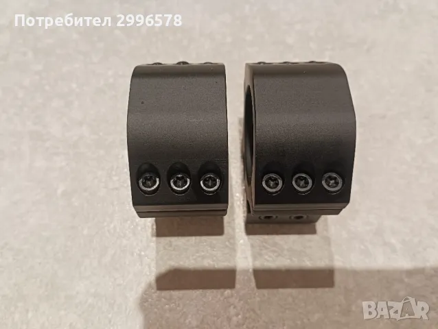 Рингове 30мм за оптика пикатини picatinny weaver база монтаж монтажи монтажни пръстени моноблок, снимка 3 - Такъми - 49863850