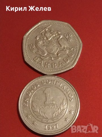 Две монети 1 долар1998г. Барбадос / 1 кордоба 1997г. Никарагуа за КОЛЕКЦИОНЕРИ 29792