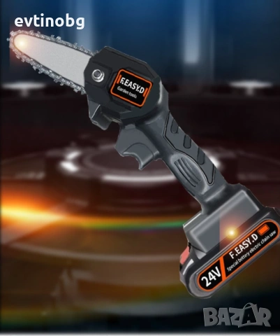 15см -  Ръчен електрически верижен трион от закалена стомана с Две батерии !, снимка 4 - Градинска техника - 53855087