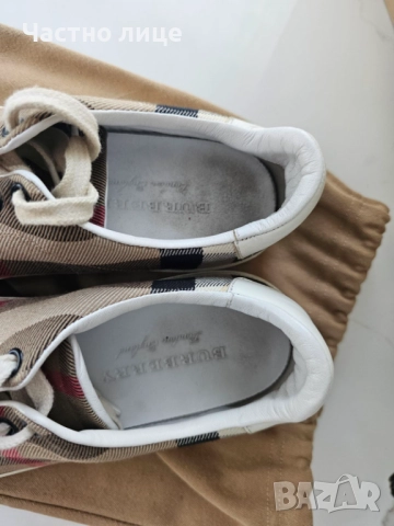 Обувки Burberry White/Beige Nova Check Canva, снимка 5 - Дамски ежедневни обувки - 52271767