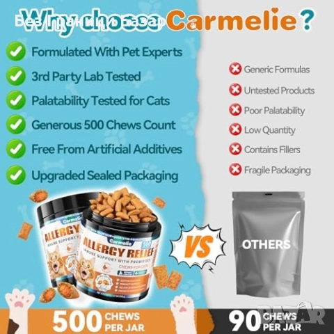 Нови Хапки против алергии за котки с коластра и пробиотици 500 броя, снимка 8 - За котки - 52655520