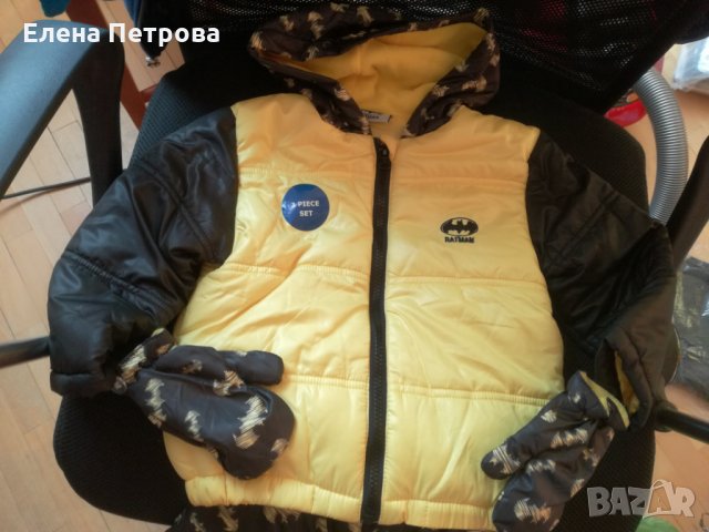 Нов зимен комплект в три части Батман месеца-18/24месеца, снимка 5 - Детски якета и елеци - 27085318