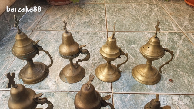 Месингово кандило Кандила 7 броя, снимка 2 - Антикварни и старинни предмети - 52205138