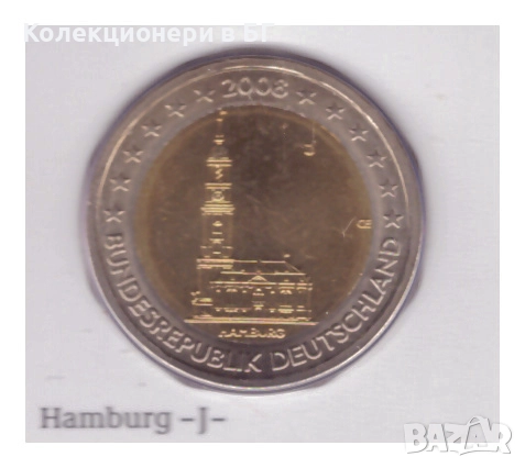 СЕТ ‼ДЕВЕТ‼ ГЕРМАНСКИ ЕВРО МОНЕТИ 2008 /J/ - виж описанието, снимка 3 - Нумизматика и бонистика - 52665074