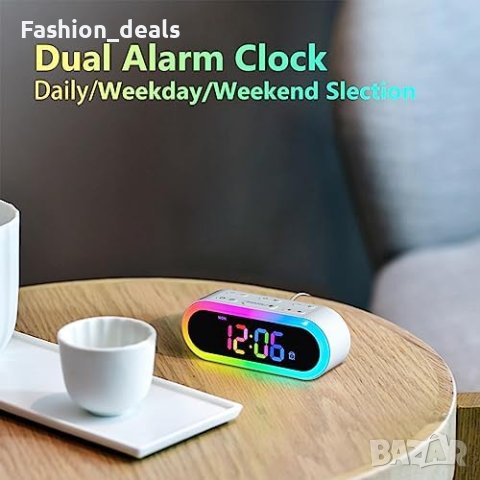 Нов малък дигитален часовник будилник RGB нощна светлина деца стая