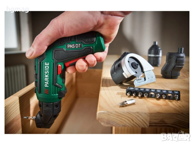 PARKSIDE акумулаторна отвертка PAS D7,4V,с адаптори и битове, снимка 12 - Винтоверти - 52136857